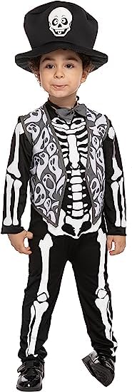 Spooktacular Costum schelet smoking copii, 3-4 ani