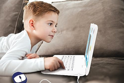 Computer de învățare Lexibook, bilingv, franceză/engleză, jucărie pentru copii, 170 activități pentru învățarea limbilor, matematică, logică și distracție, display mare, unic, JC599i1, alb.