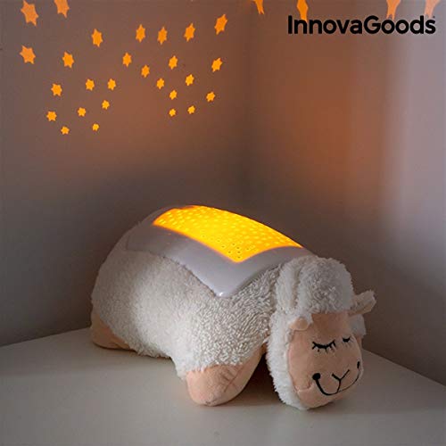 Jucarie oaie de plus cu proiector de stele LED, InnovaGoods Gadget Kids, oprire automata, +3 an