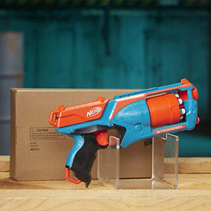Nerf Elite Strongarm Blaster portocalie – tambur rotativ, foc rapid, 6 săgeți Nerf Elite – pentru copii, adolescenți, adulți