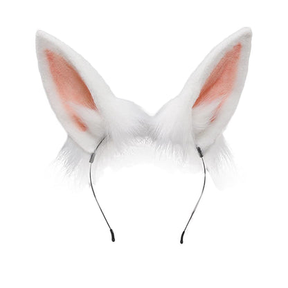 Camelliass Bentita cu urechi de iepure din plus flexibile Accesoriu de păr pentru cosplay alb