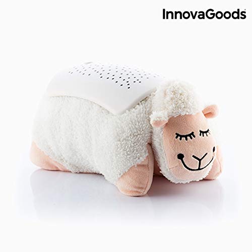 Jucarie oaie de plus cu proiector de stele LED, InnovaGoods Gadget Kids, oprire automata, +3 an