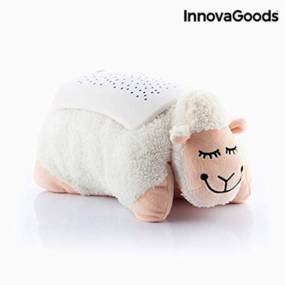 Jucarie oaie de plus cu proiector de stele LED, InnovaGoods Gadget Kids, oprire automata, +3 an