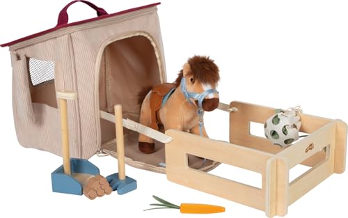 Small Foot 12731 Set Joacă Cal cu Grajd, 12 piese, 2+ ani