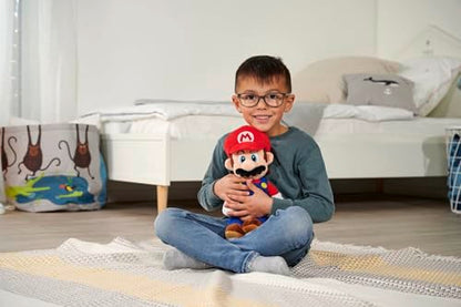Super Mario Pluș - Figurina 30cm, moale, Nintendo, personaj din jocul celebru, potrivită încă din primele luni de viață, Albastră