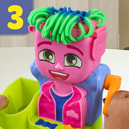 Set de Joacă Play-Doh Frizerie cu 6 Cutii, Jucărie de Rol pentru Fete și Băieți de la 3 Ani