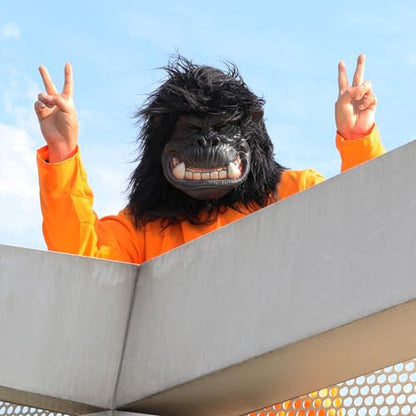 Masca Gorilla | Halloween & Carnaval – Masca din latex cu imitație de blană pentru petreceri, parade și carnavaluri