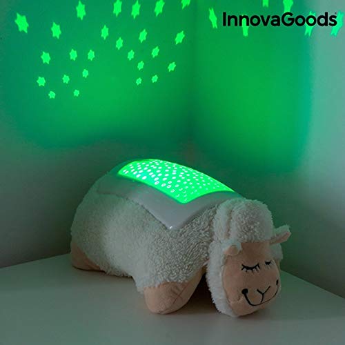 Jucarie oaie de plus cu proiector de stele LED, InnovaGoods Gadget Kids, oprire automata, +3 an