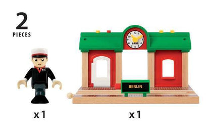 BRIO World 33578 Gară Vorbitoare Accesorii pentru Trenuri cu Funcție de Înregistrare - Jucărie pentru Copii Recomandată de la 3 Ani