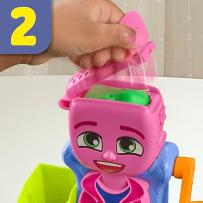 Set de Joacă Play-Doh Frizerie cu 6 Cutii, Jucărie de Rol pentru Fete și Băieți de la 3 Ani