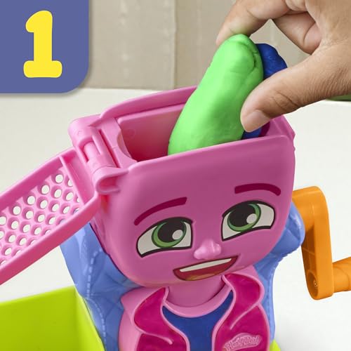 Set de Joacă Play-Doh Frizerie cu 6 Cutii, Jucărie de Rol pentru Fete și Băieți de la 3 Ani