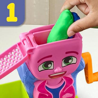 Set de Joacă Play-Doh Frizerie cu 6 Cutii, Jucărie de Rol pentru Fete și Băieți de la 3 Ani
