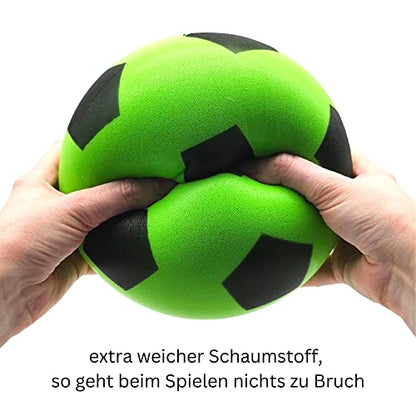 Minge fotbal din spumă alldoro 63104, 20 cm, 153 g, Verde pentru copii de la 18 lun