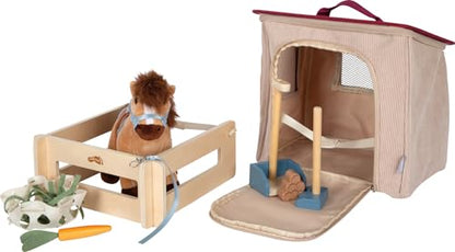 Small Foot 12731 Set Joacă Cal cu Grajd, 12 piese, 2+ ani