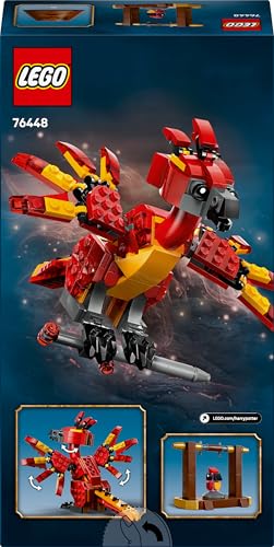 LEGO Harry Potter Fawkes: Jucărie Dumbledore's Phoenix cu Pălăria Vorbitoare, Sabia Gryffindor & Baby Fawkes – 76448