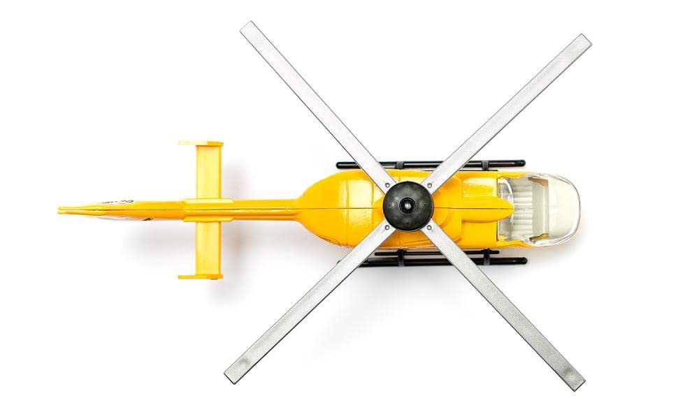 Siku 253903802 Set de joacă elicopter de salvare ÖAMTC 1:55 din metal și plastic galben cu rotoare mobile