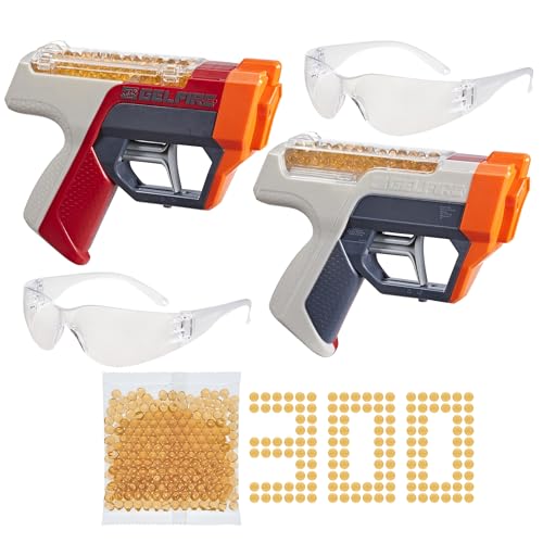 Pachet Nerf Pro Gelfire cu Pistoale cu Apă pentru Copii de 14+ Ani, Shooter-e cu Performanțe Ridicate, 300 de Ronde Hidratare și Ochelari de Protecție