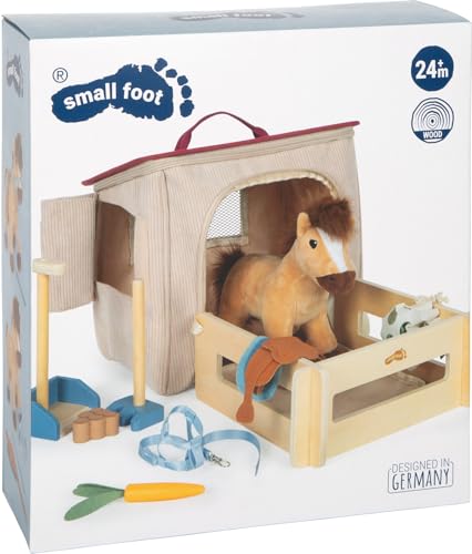 Small Foot 12731 Set Joacă Cal cu Grajd, 12 piese, 2+ ani