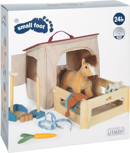 Small Foot 12731 Set Joacă Cal cu Grajd, 12 piese, 2+ ani