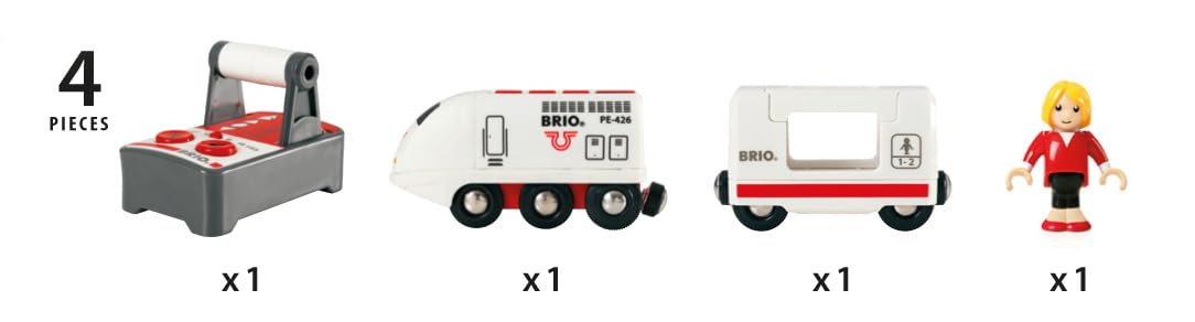 BRIO World 33510 IR Express Tren de Călătorie - Locomotivă Electrică cu Telecomandă - Accesorii - Jucărie pentru Copii Recomandată de la 3 Ani