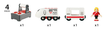 BRIO World 33510 IR Express Tren de Călătorie - Locomotivă Electrică cu Telecomandă - Accesorii - Jucărie pentru Copii Recomandată de la 3 Ani