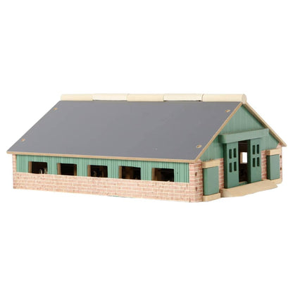 Kids Globe 0492 Set de joacă Ferma din lemn cu grajd pentru vite 1:87