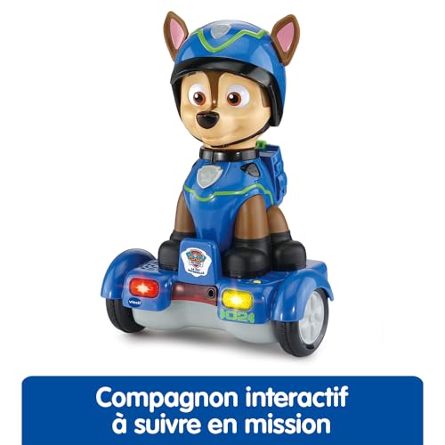 VTech - Hoverboard-ul lui Chase din Paw Patrol, figurina interactivă de 26 cm, jucărie electronică cu sunete și lumini, cadou pentru copii de 2-6 ani.