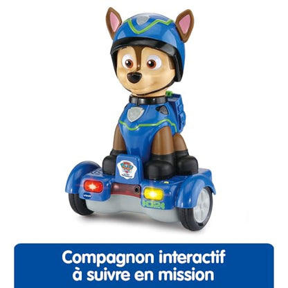 VTech - Hoverboard-ul lui Chase din Paw Patrol, figurina interactivă de 26 cm, jucărie electronică cu sunete și lumini, cadou pentru copii de 2-6 ani.