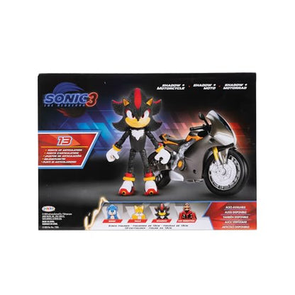 SONIC Figurina Shadow cu motocicleta, 13 cm