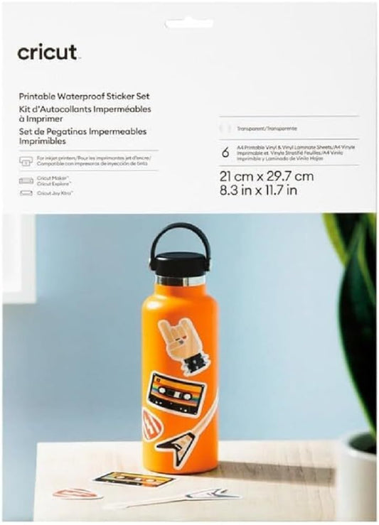 Set de autocolante imprimabile, rezistente la apă Cricut – A4 (6 buc.)