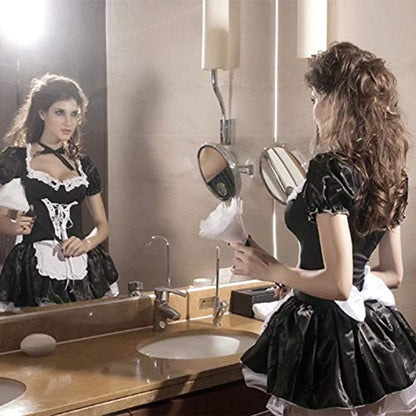 Costum Cosplay Sexy pentru Femei - Uniformă de Servitoare Franceză, Rochie Fancy cu Schürze (3XL)