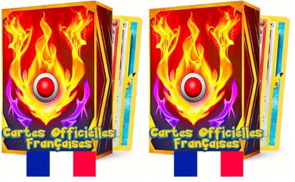 Someja Set cărți Pokémon oficiale 30 piese cu 5 cărți strălucitoare fără duplicate de la 3 ani (franceză)