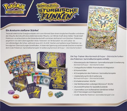 Pokémon - Cutie Top-Trainer Karmesin & Purpur – Sturmi Funken (1 carte promo, 9 pachete booster & accesorii premium)
