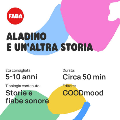 FABA Figurină Sonoră Aladdin, povești audio pentru copii, 4+ ani (versiune italiană)