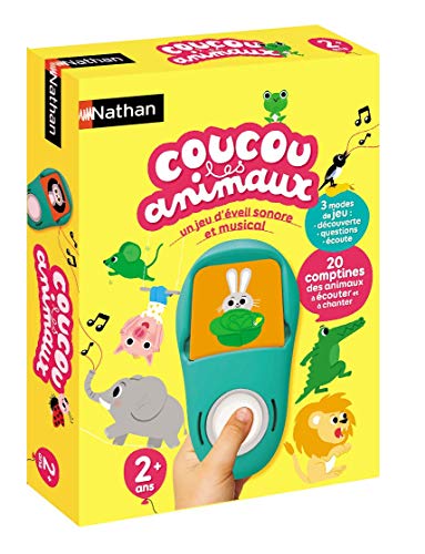 Nathan - Salut, animalele - Joc de trezire cu sunete și muzică - 20 de rimă de ascultat - Joc educativ electronic - 3 moduri - Descoperire, Întrebări, Ascultare - De la 2 ani