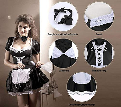 Costum Cosplay Sexy pentru Femei - Uniformă de Servitoare Franceză, Rochie Fancy cu Schürze (3XL)