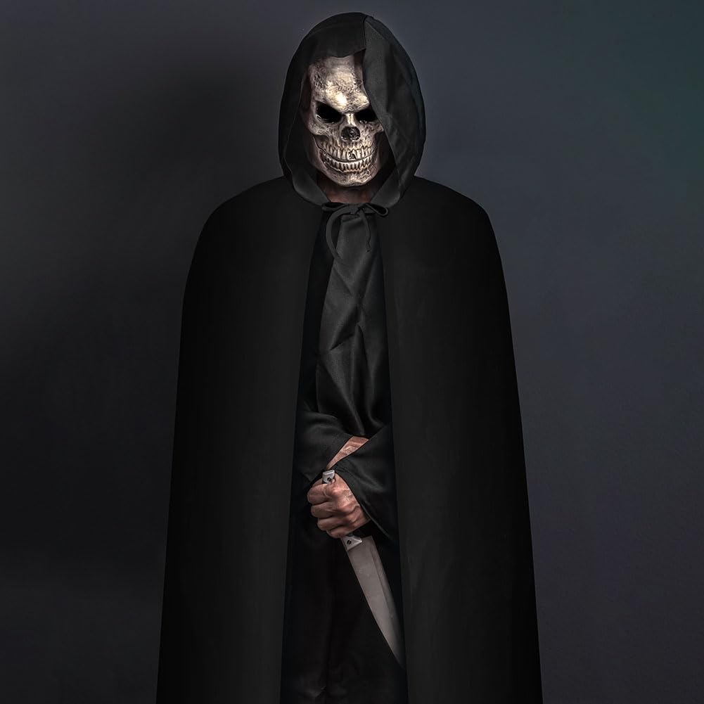 AOOWU Mantie Medievală cu Glugă Halloween, 170 cm