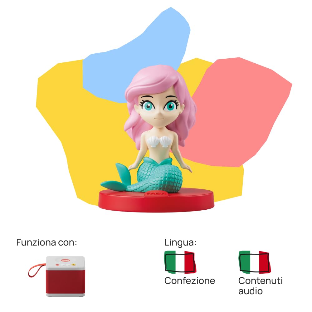 FABA Figurină Sonoră Mica Sirenă, povești audio pentru copii, 4+ ani (versiune italiană)