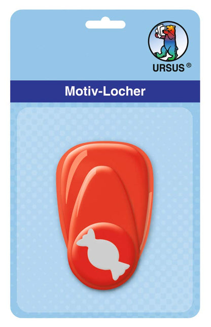 Ursus 19470067 Perforator cu levier mic model bomboană 16 mm din plastic cu pumnal metalic pentru hârtie 160-220 g/m²
