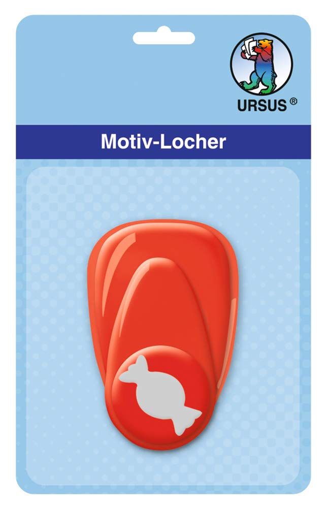 Ursus 19470067 Perforator cu levier mic model bomboană 16 mm din plastic cu pumnal metalic pentru hârtie 160-220 g/m²
