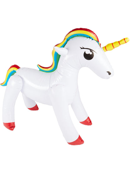 Smiffys Unicorn Inflatable, Alb, 90 cm/35 Zoll Halloween și Carnaval