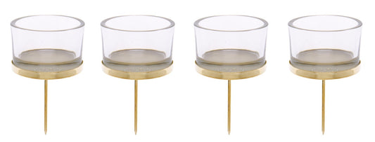 Glorex Suport lumânări tealight auriu, 4 buc