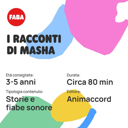 FABA Figurină Sonoră Masha, povești audio pentru copii, 2+ ani (versiune italiană)
