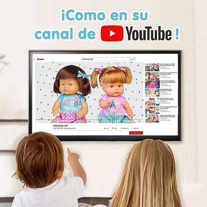 Nenuco Famosa  - Ani și ONA Look Nou, 2 păpuși Oficiale ale Canalului de Youtube, cu Rochii Personalizate, păpușă bebeluș cu păr de 35cm și Corp Duro, pentru băieți și fete de la 3 ani, NFN73000