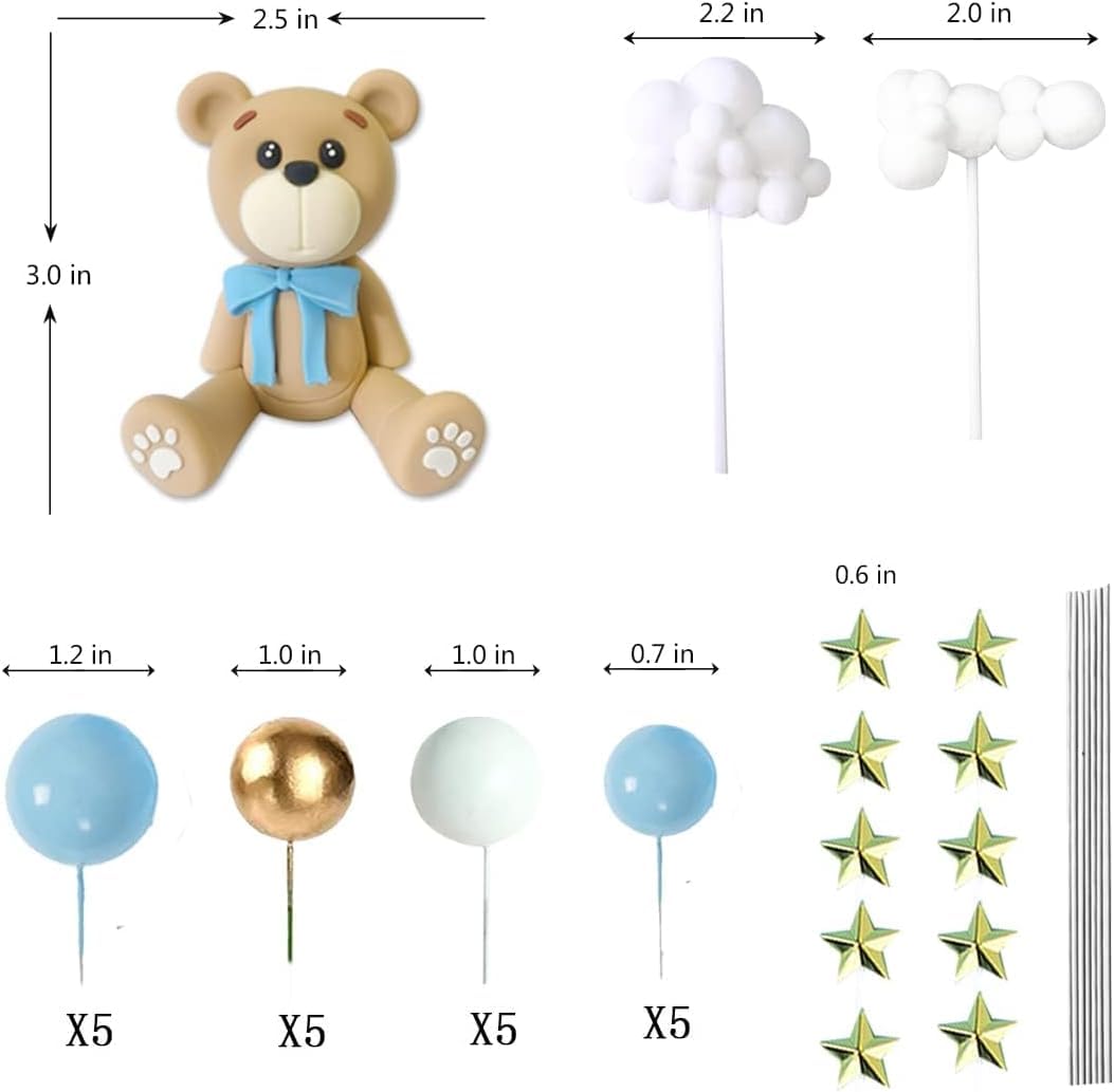 CHONGQILAO xiaoxiong Set decor tort ursuleț 33 piese pentru petrecere copii