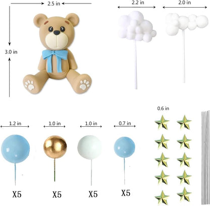 CHONGQILAO xiaoxiong Set decor tort ursuleț 33 piese pentru petrecere copii