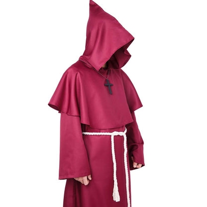 Myir JUN Costum Medieval cu Gluga, Halloween barbati