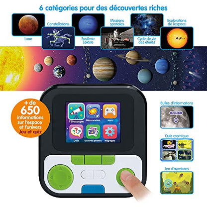 VTech - Telescopul video interactiv Genius XL, telescop pentru copii cu ecran digital color, in limba frnceza