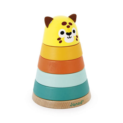 Janod J08261 Figurina stivuire Jaguar Tropik, 5 piese, 1+ an