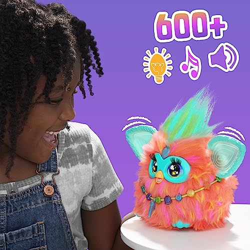 Jucarie interactiva Hasbro, Furby Pink, 15 accesorii, limba Spaniola, 6 ani